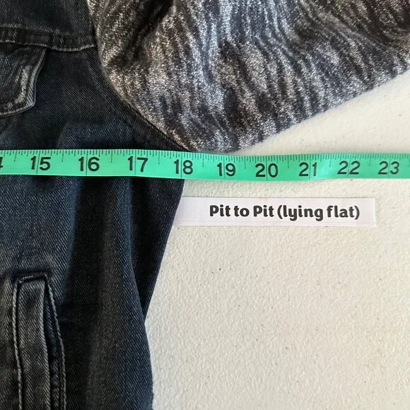 Free People Sz S/P Denim Jacket Hooded Black Button Front Manufactured Distress - Picture 9 of 14